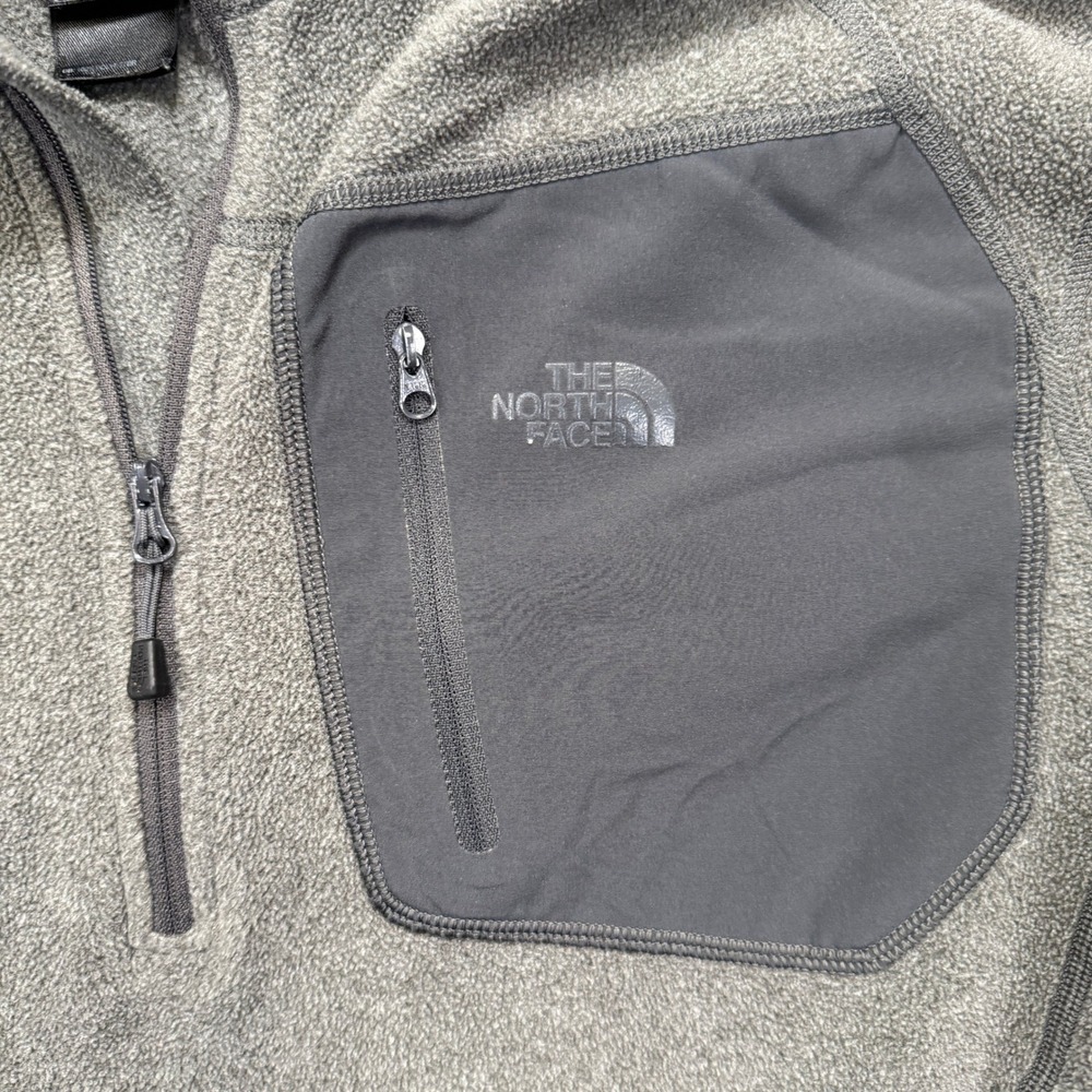The North Face Men's Fleece Quarter Zip Pullover Gray M - Picture 5 of 8